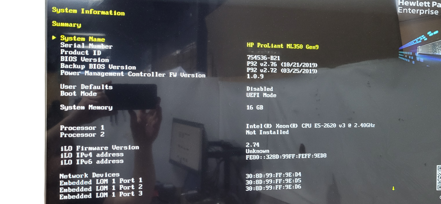 HP ProLiant M350 Gen 9 |1x Xeon E5-2620 | 16GB DDR4 | 2x800W |NO HDD|P840