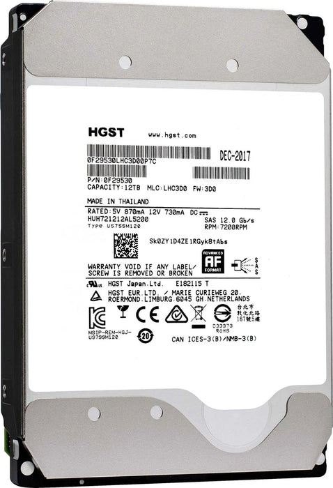 12TB 3.5" 12Gb/s 7.2K RPM 3.5" SAS HDD - Assorted Brand/Models