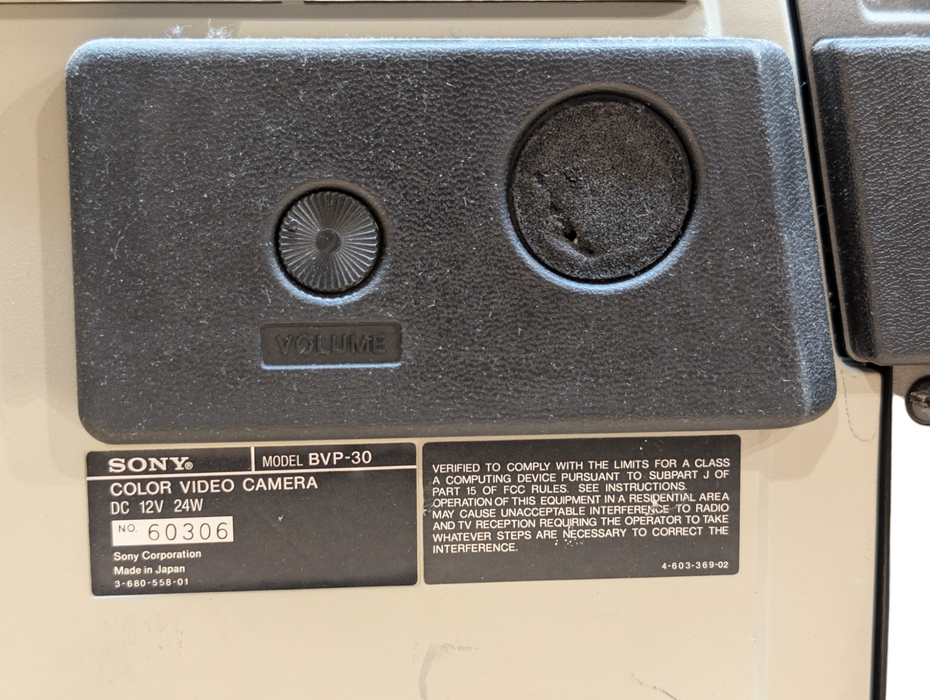 SONY BVP-30 Color Video Camera Please READ