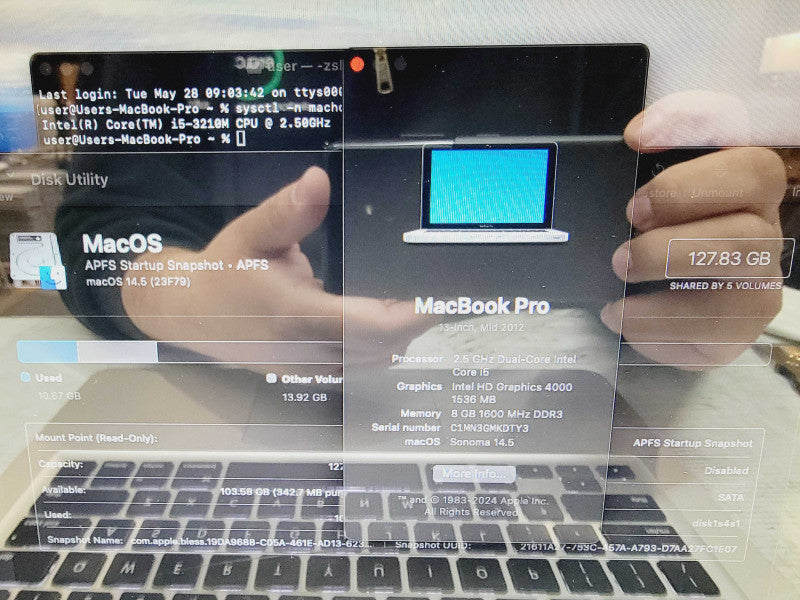 Apple Macbook Pro 2012 13\\" 2-Core i5-3210M @ 2.5GHz 8GB DDR3 128GB SSD [Sonoma OS] (
