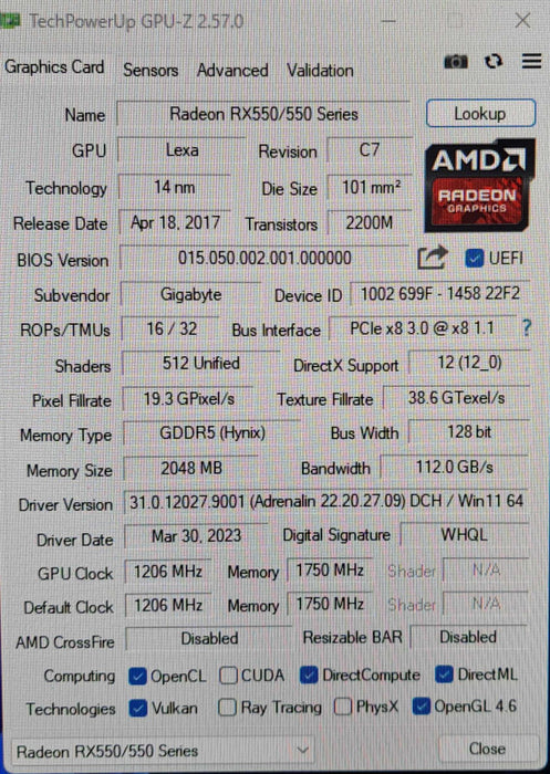 GIGABYTE Radeon RX 550 Gaming OC | 2GB GDDR5 Graphics Card