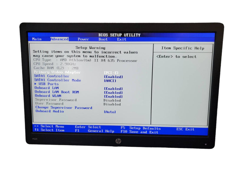 HP Pavilion p6000 Tower Desktop AMD Athlon II X4 635 8GB RAM NO HDD @
