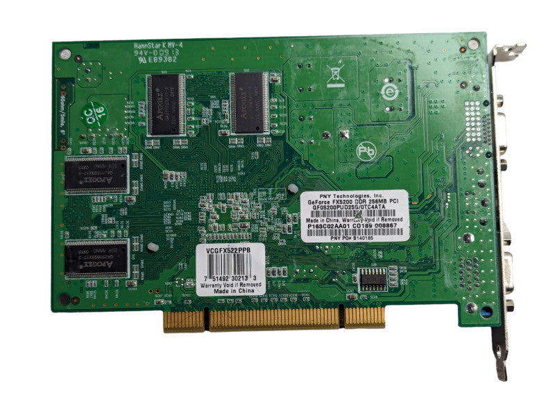 Retro Gaming PCI Graphics Card PNY GeForce FX5200 DDR 256MB -