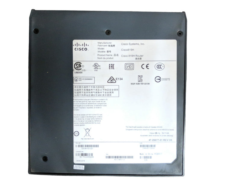 Cisco C819H-K9 Integrated Services Router with 3G and Wi-Fi Q