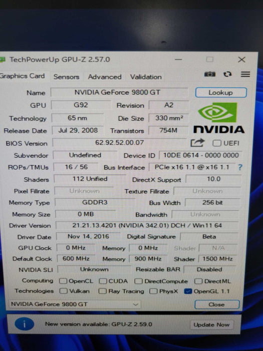 PALIT NVIDIA GeForce 9800 GT 1GB Super+ PCIE %