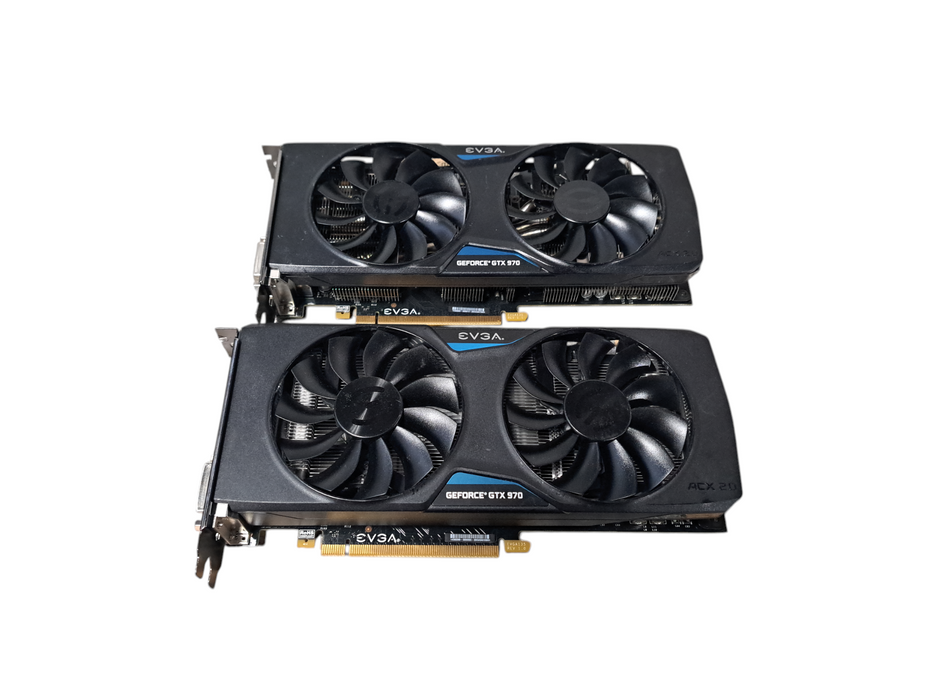 Lot of 2x EVGA GeForce 4GB GTX 970 Gaming Graphics Card 04G-P4-2977-B6 READ