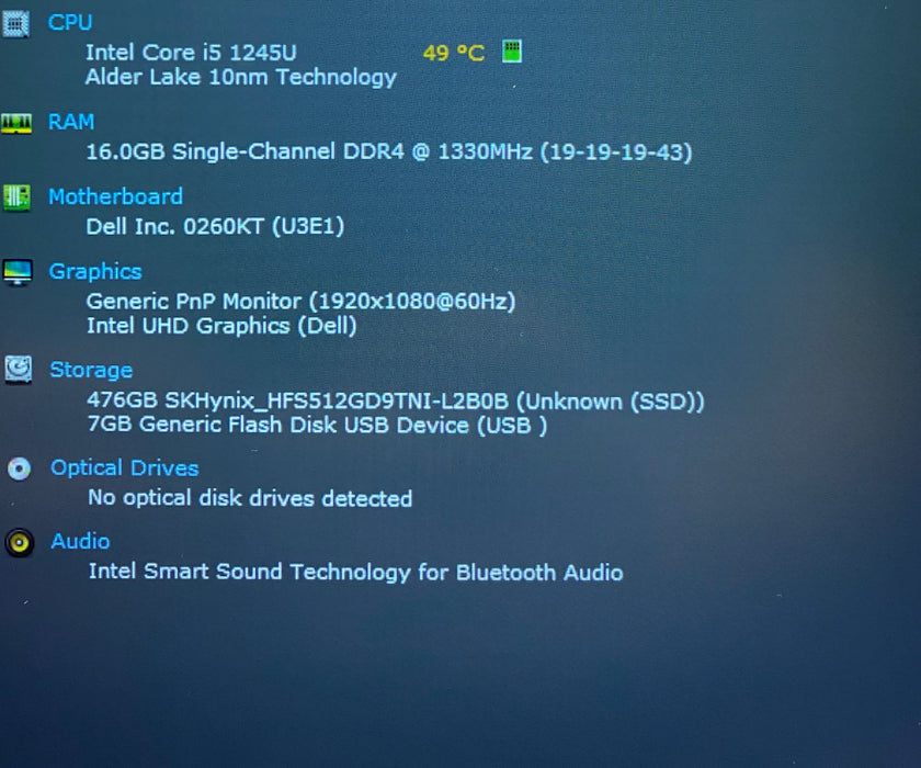 Dell Latitude 5420 i5-1245U 1.60GHz 16GB RAM 512GB SSD READ!