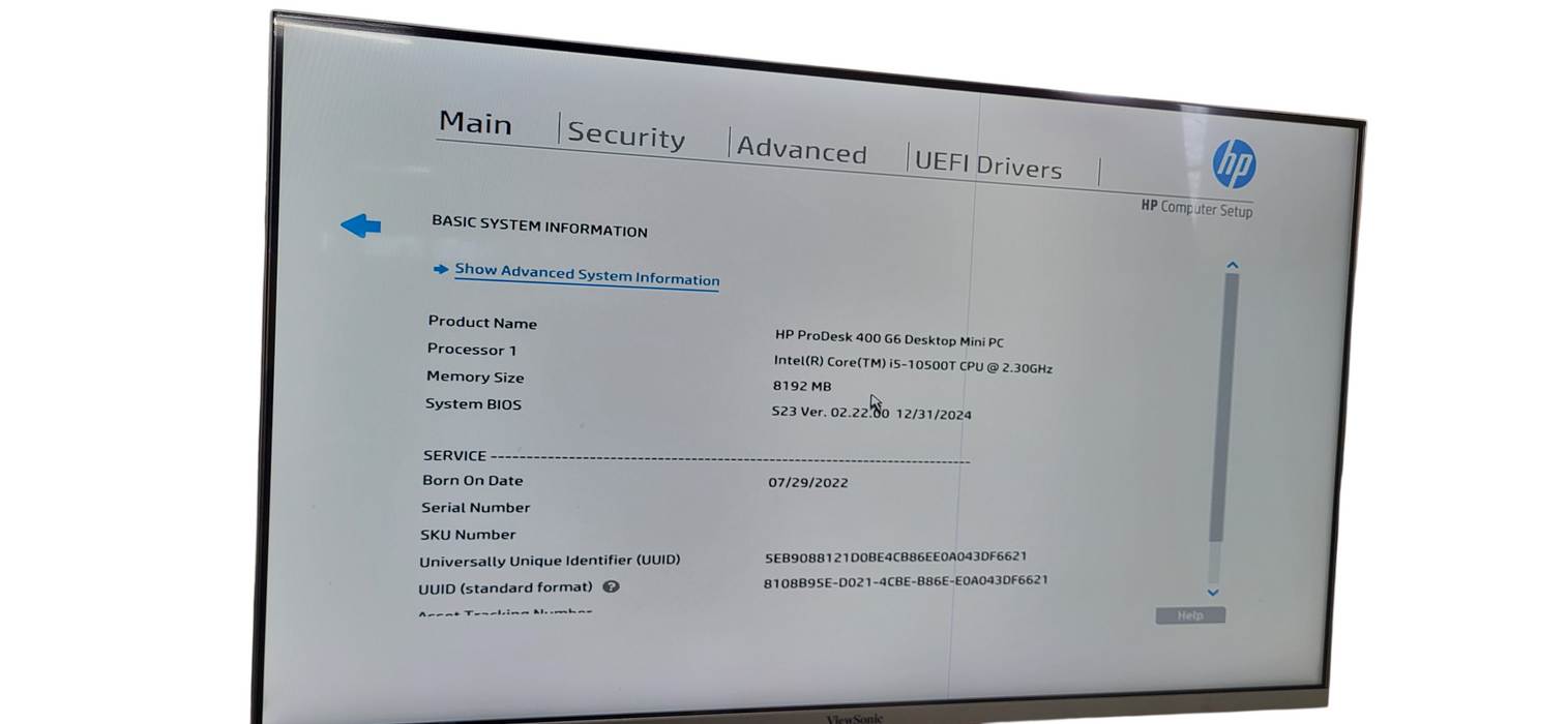 HP  ProDesk  400 G6 USFF i5-10500T CPU | 8GB DDR4 | No HDD | READ