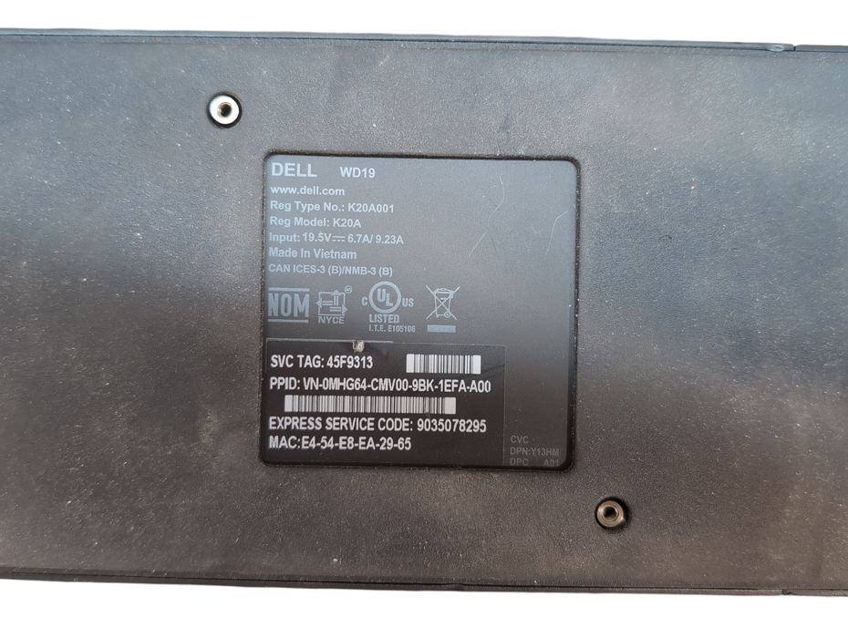 Lot of 18x Dell WD19 USB Type-C Docking Station, No AC Adapter