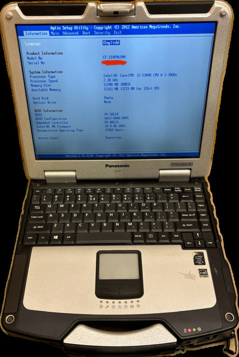 Panasonic ToughBook CF-31 TOUCH i5-5300U 12GB RAM No HDD 15960Hrs READ