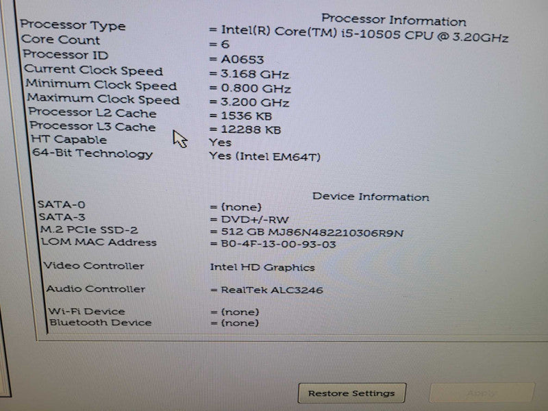 Dell OptiPlex 3080 - Core i5-10505 | 16GB RAM | 512GB NVMe %
