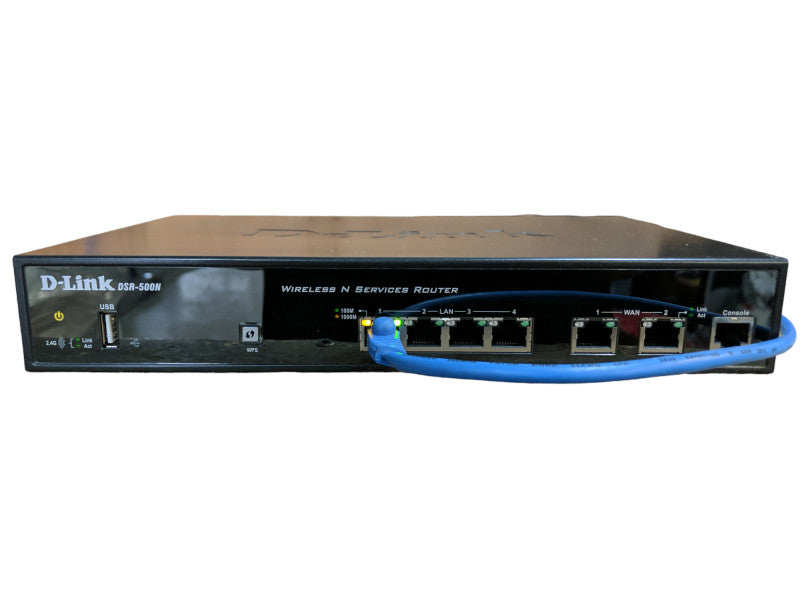 D-Link DSR-500N Wireless Services Router, 4 Gigabit Ports, 2 WAN, VPN, SSL