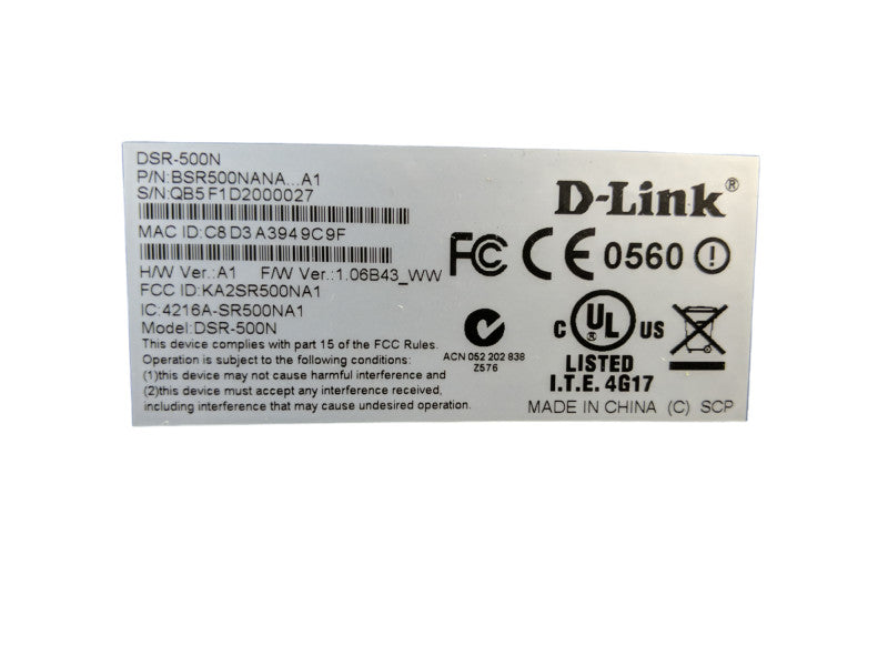 D-Link DSR-500N Wireless Services Router, 4 Gigabit Ports, 2 WAN, VPN, SSL