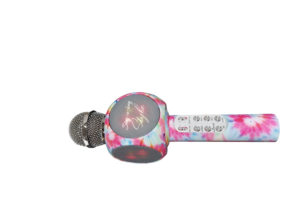 Sing-A-Long  Tie Dye Edition Bluetooth Karaoke Microphone & LED Light-up Speaker