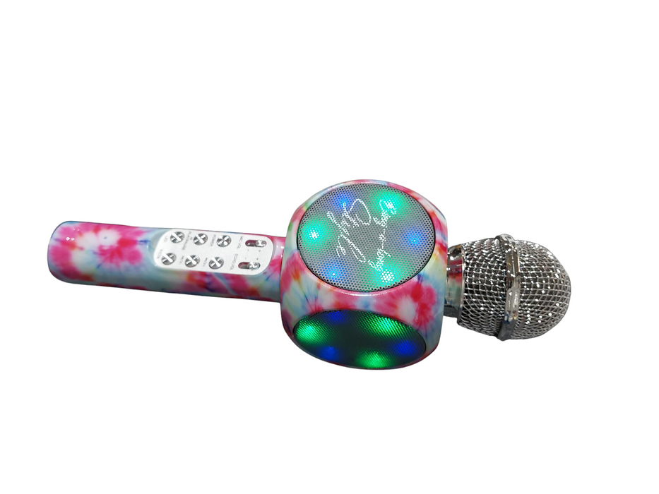 Sing-A-Long  Tie Dye Edition Bluetooth Karaoke Microphone & LED Light-up Speaker