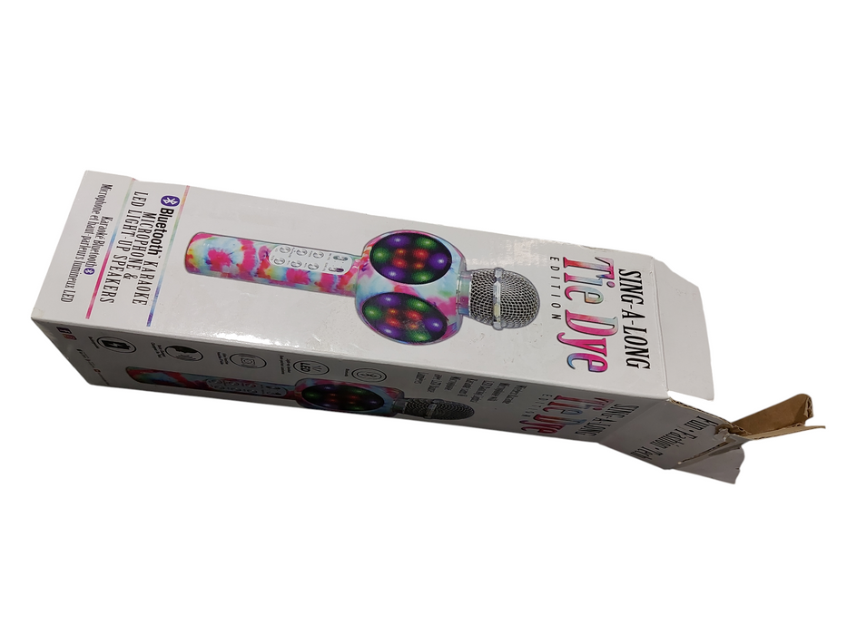 Sing-A-Long  Tie Dye Edition Bluetooth Karaoke Microphone & LED Light-up Speaker