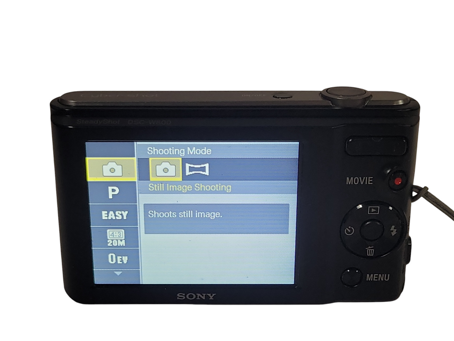 Sony Cybershot DSC-W800 Digital Camera 20.1MP 5x Optical Zoom No Charger/SD Card
