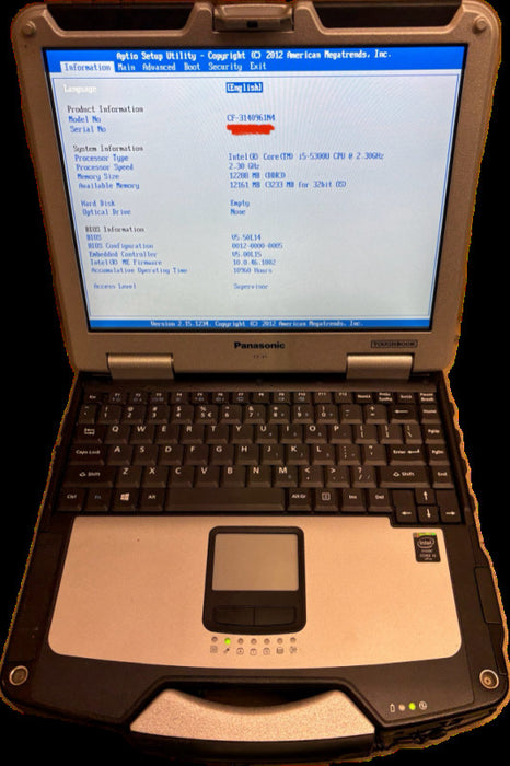 Panasonic ToughBook CF-31 TOUCH i5-5300U 12GB RAM No HDD 10960Hrs READ