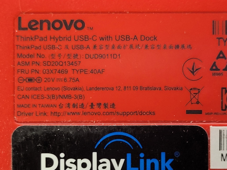 Lenovo ThinkPad Hybrid USB-C with USB-A Dock Type 40AF