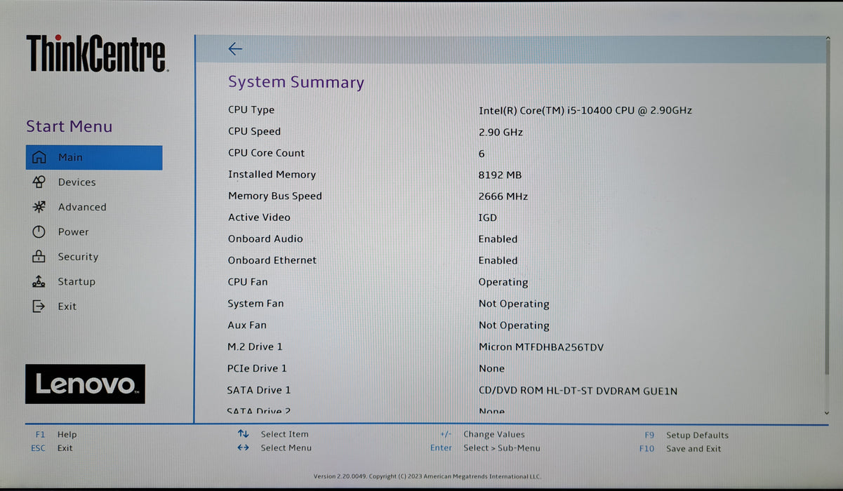 Lenovo ThinkCentre M70s | Intel Core i5-10400 @2.90GHz, 8GB DDR4, 256GB NVMe