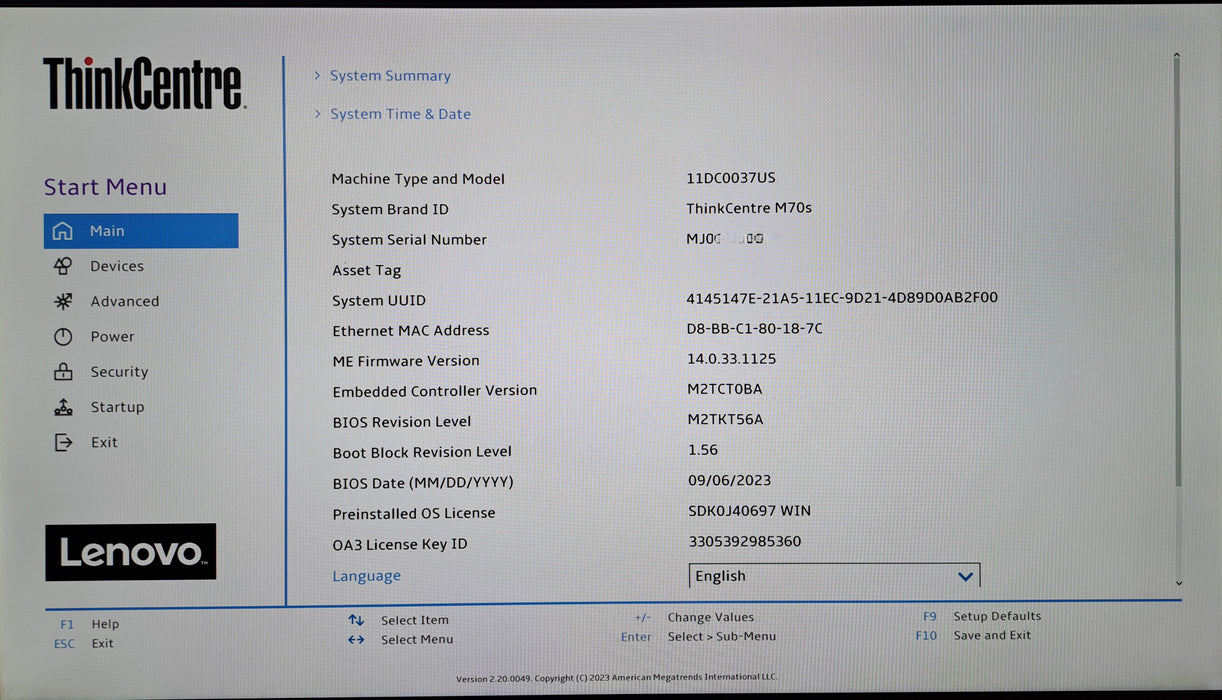 Lenovo ThinkCentre M70s | Intel Core i5-10400 @2.90GHz, 8GB DDR4, 256GB NVMe