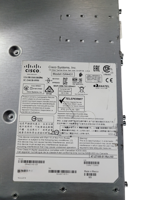 Cisco ISR4431/K9 V05 4400 Series Integrated Services Router