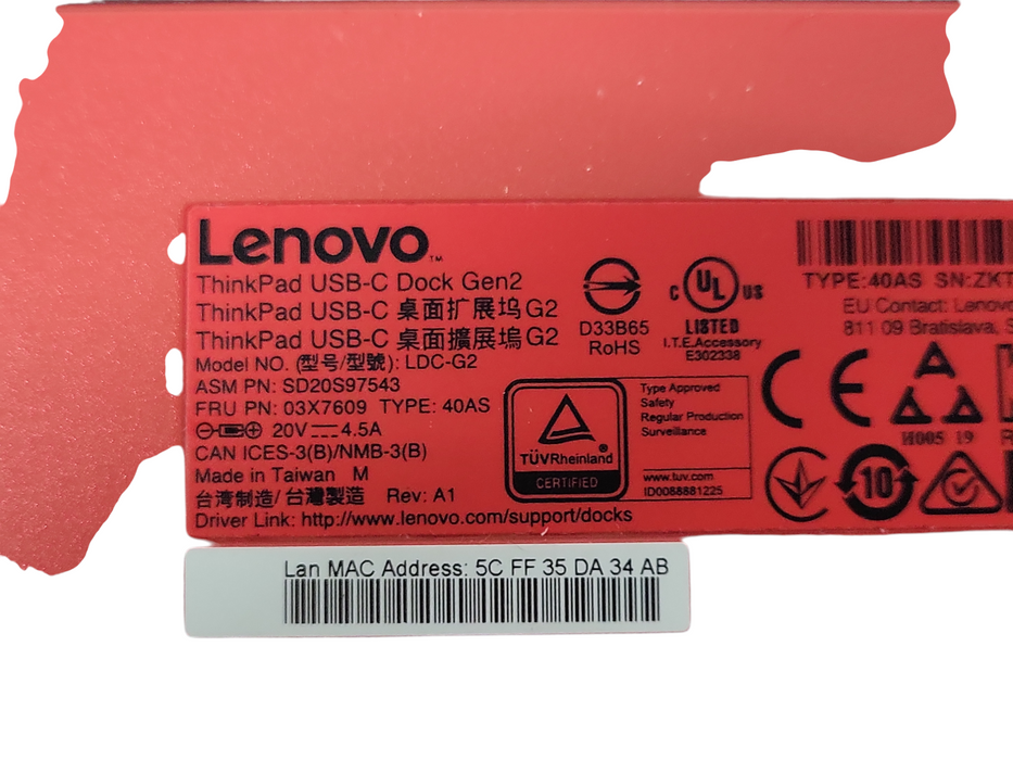 Lot of 4x Lenovo ThinkPad Universal USB-C Dock 3x Type 40AY and 3x 40AS
