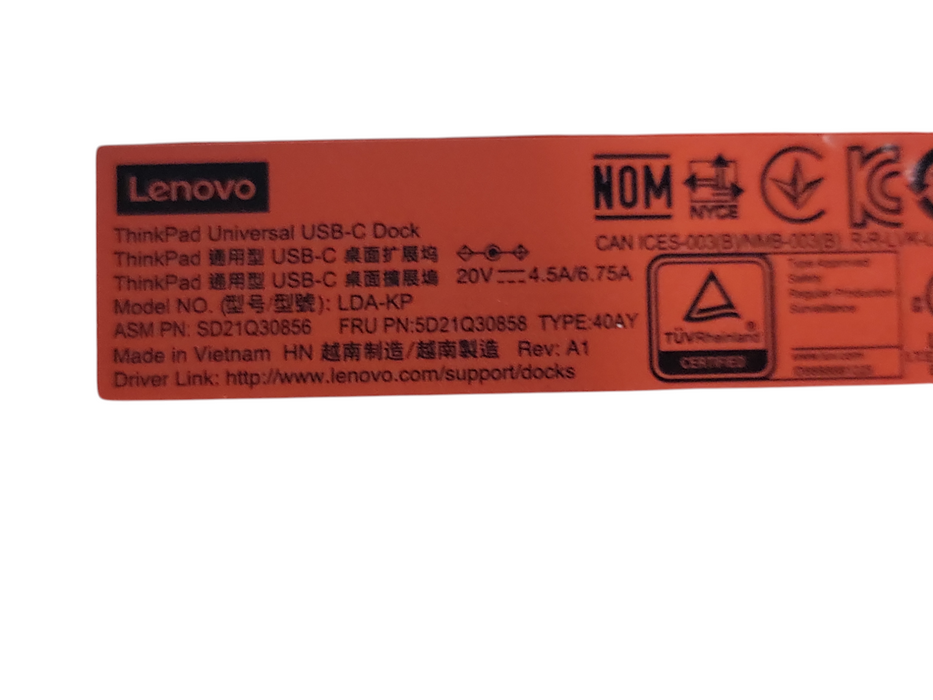 Lot of 4x Lenovo ThinkPad Universal USB-C Dock 3x Type 40AY and 3x 40AS