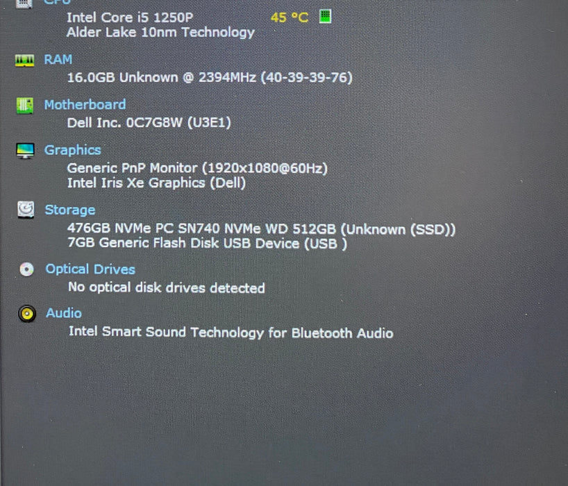 Dell Latitude 5431 TOUCH Core i5-1250P 16GB RAM 512GB SSD No Power Adapter READ