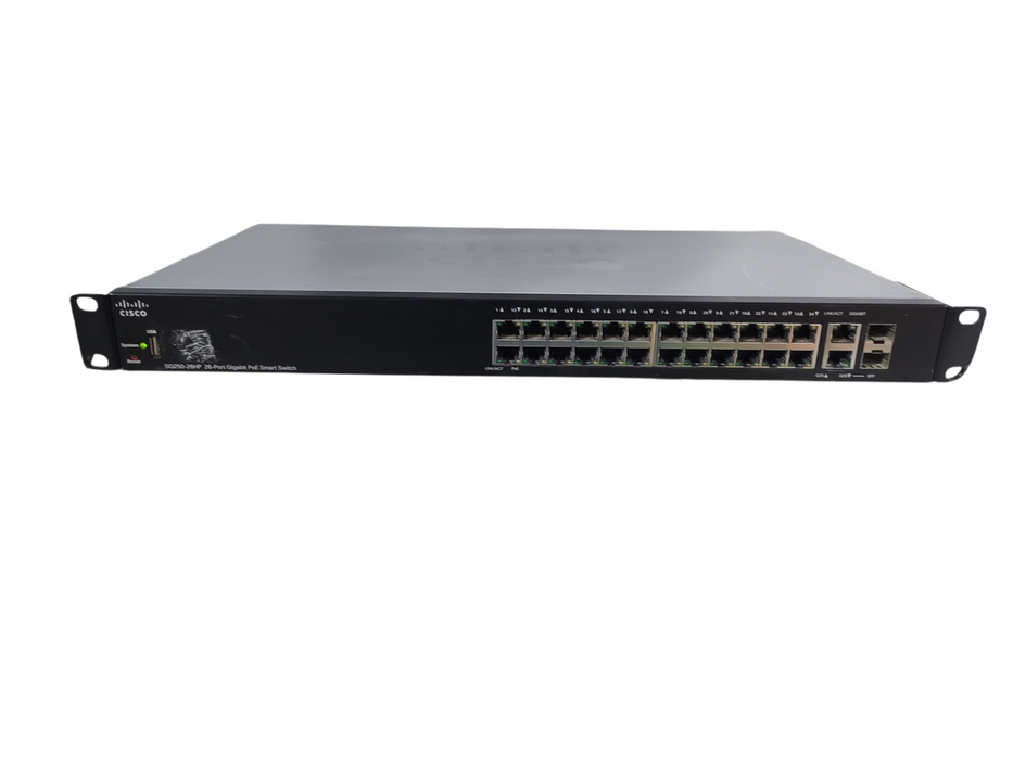 Cisco SG250-26HP 26-Port Gigabit PoE Smart Switch Black