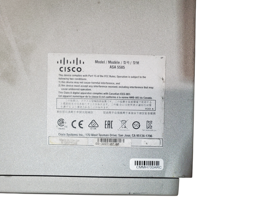 Cisco ASA5585-X 8-Port GbE Firewall w/ 2x ASA5585-X SFR SSFP-20