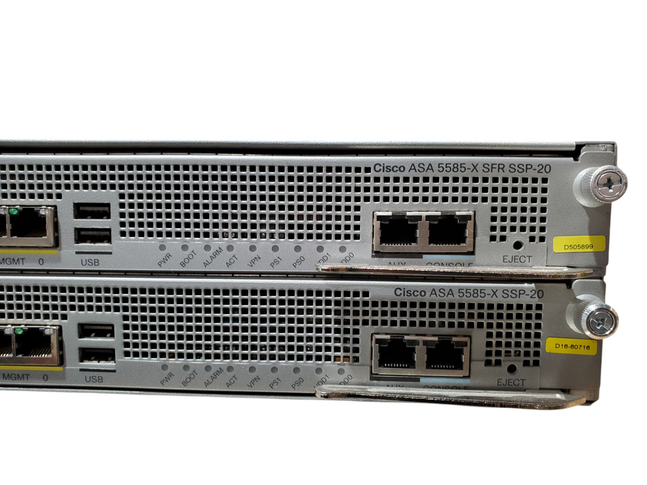Cisco ASA5585-X 8-Port GbE Firewall w/ 2x ASA5585-X SFR SSFP-20
