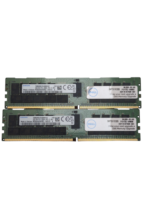Lot of 2x 32GB DDR4 Server RAM Memory 2Rx4 PC4-3200AA-RB2-12-MH1 Samsung DELL