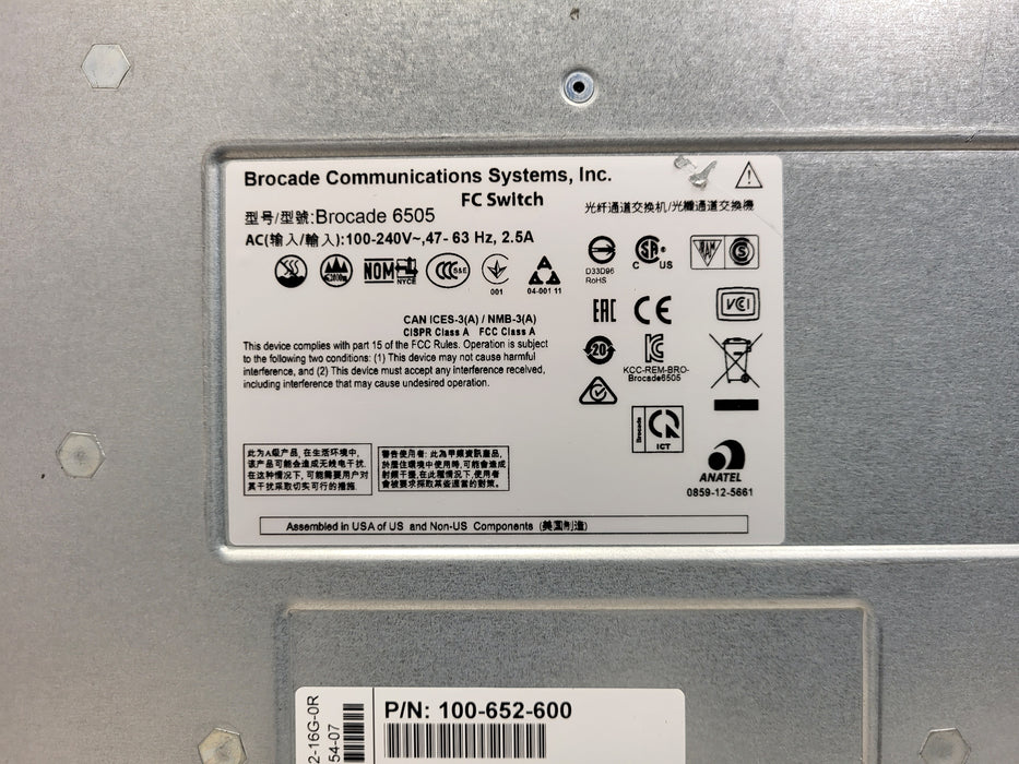 Brocade EMC DS-6505B 24-Port 16Gb FC SAN Switch EM-6505-12-16G-0R 12-Port Active