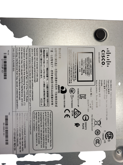 Cisco ISR C1111X-8P ISR 1100 8 Ports Gigabit Ethernet Services Router No AC