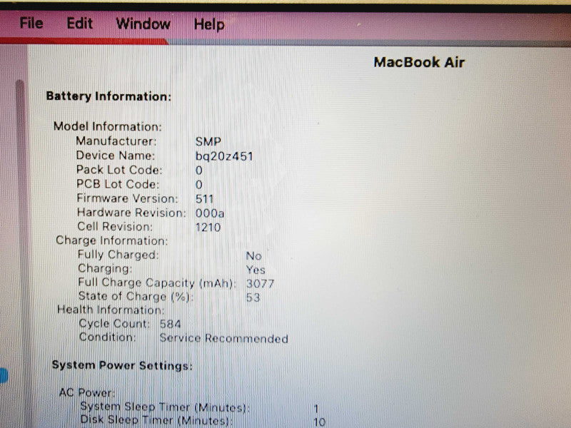 Apple Macbook Air 2017 13\\" 2-Core i5-5350U @ 1.8GHz 8GB DDR3 250GB SSD [Read] (