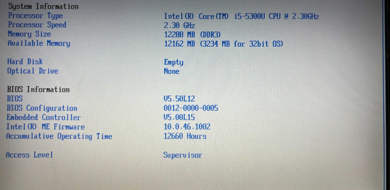 Panasonic ToughBook CF-31 TOUCH i5-5300U 12GB RAM No HDD 12660Hrs READ