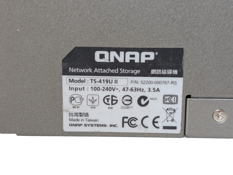 QNAP TS-419U II 4 Bay NAS 2x 2TB HDDs