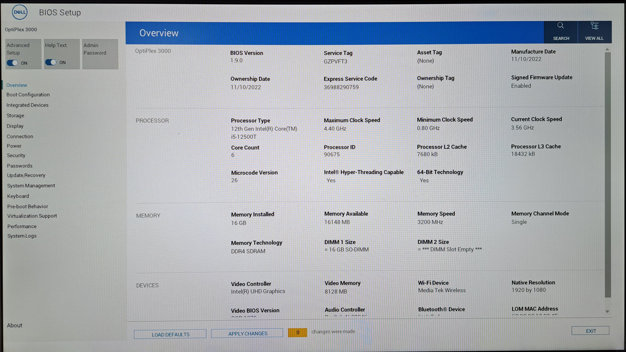 Dell OptiPlex 3000 Micro | Intel Core i5-12500T, 16GB DDR4, 256GB NVMe, Wi-Fi