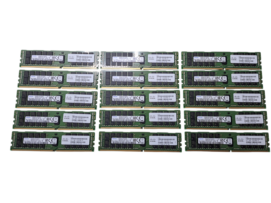 Lot of 15x Samsung 16GB 2Rx4 PC4-2400T-RA1 DDR4 Server Memory M393A2G40EB1-CRC0Q