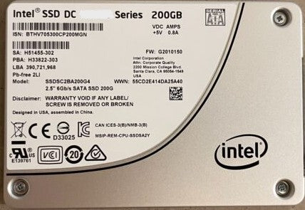 200GB SATA 2.5" 7mm Intel DC S3610 Series SSD
