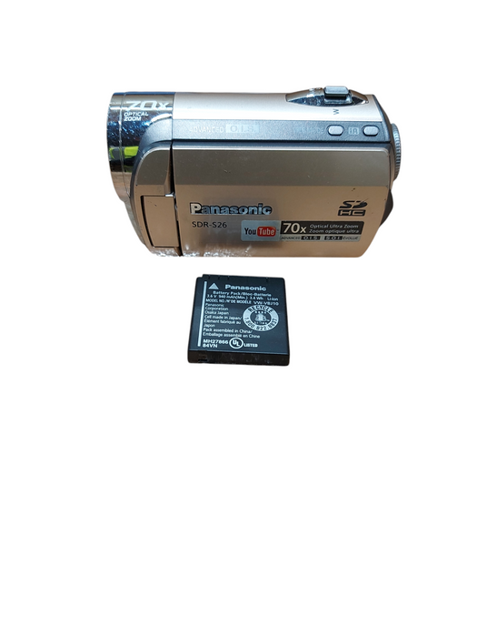 Panasonic SDR-S26 SDHC Digital Camcorder 70X Zoom w/ Battery