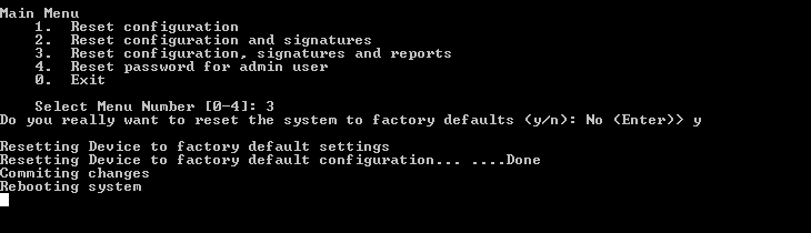 Sophos XG 210 Firewall Security Appliances, Factory Reset
