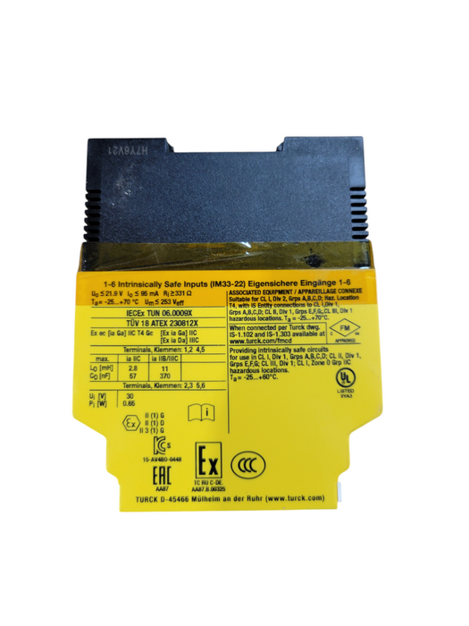 IM33-22EX-HI/24VDC New Turck IM3322EXHI Isolation Amplifier