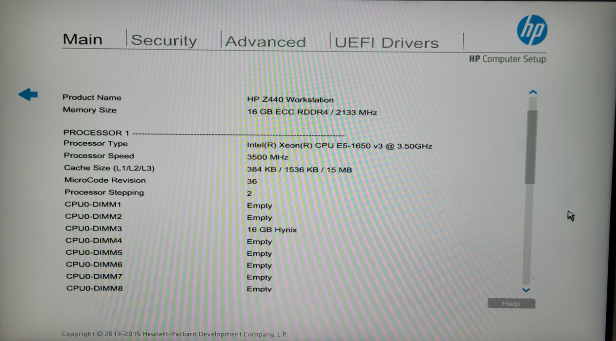 HP Z440 Workstation | E5-1650 v3 @3.50GHz 16GB DDR4 | NO HDD