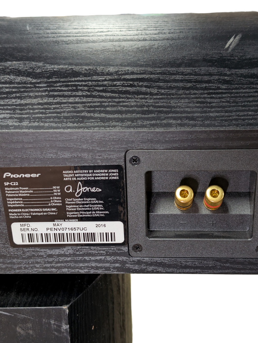 Pioneer Andrew Jones Surround Sound Speakers, SP-C22  Mid, SP-FS52 Left Right