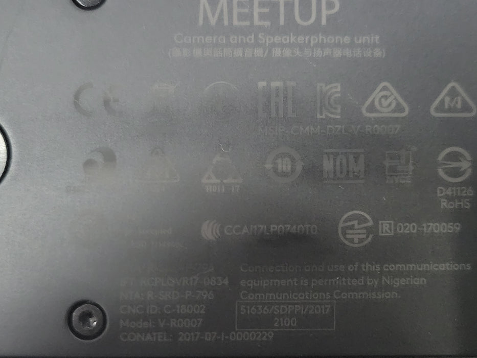 Logitech Meetup V-R0007 Video Conference Camera and Speakerphone NO ACCESSORIES
