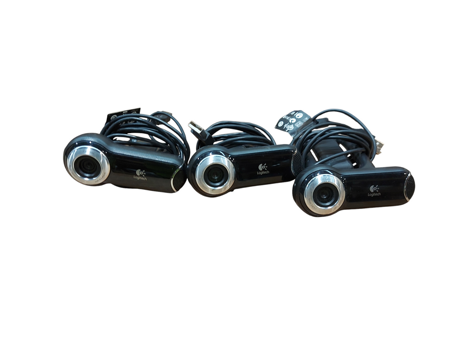 Lot 3x Logitech QuickCam Pro 9000 HD USB Webcam 2MP