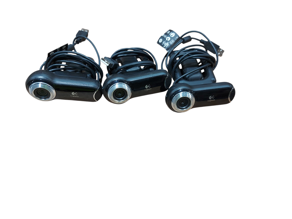 Lot 3x Logitech QuickCam Pro 9000 HD USB Webcam 2MP