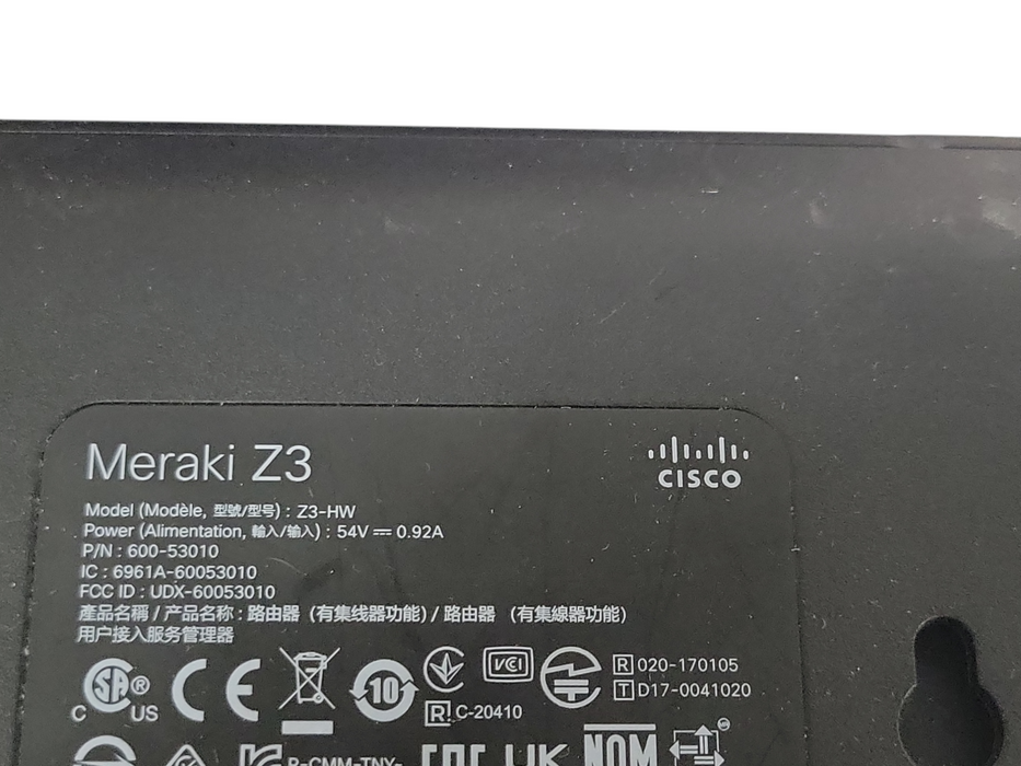 Lot of 5x Cisco Meraki Z3-HW Cloud Managed Firewall P/N: 600-53010, UNCLAIMED